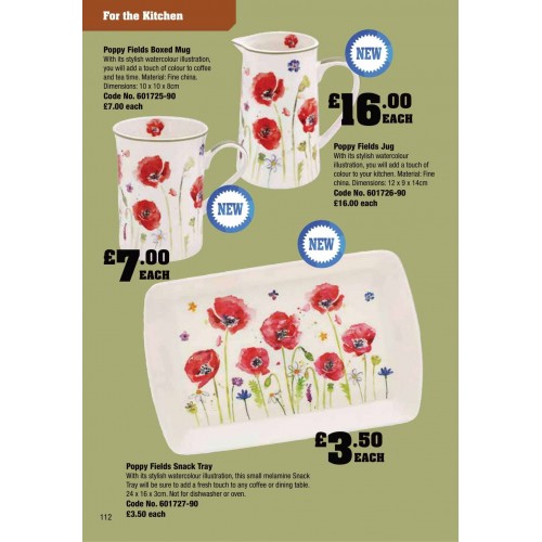 601727 Poppy Fields Snack Tray