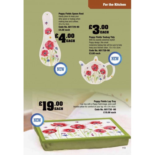 601730 Poppy Fields Lap Tray