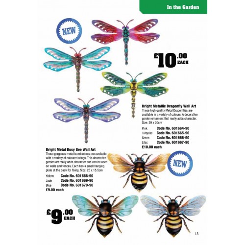 601670 Bright Metal Busy Bee Wall Art Blue