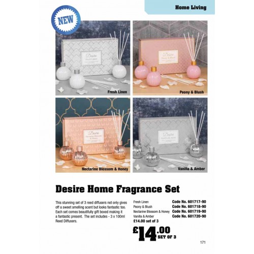 601720 Desire Home Fragrance Set Vanilla & Amber