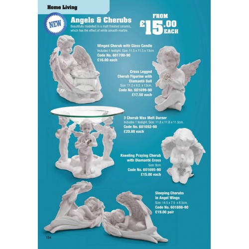 601699 Cross Legged Cherub Figurine with Diamanté Ball