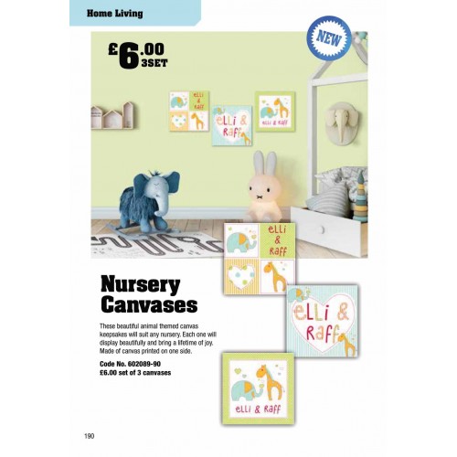 602089 Animal Nursery Canvases - set 3