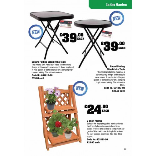 601813 Round Folding Side/Drinks Table