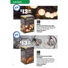 601557 LED Metal Diamond In/Outdoor String Lights