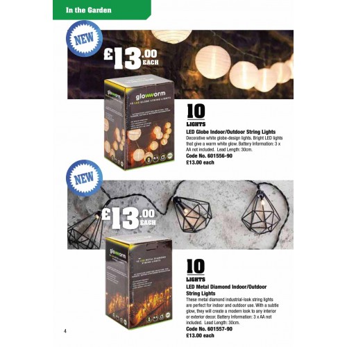 601557 LED Metal Diamond In/Outdoor String Lights