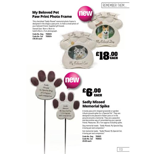 700934 My Beloved Pet Paw Print Photo Frame Cat