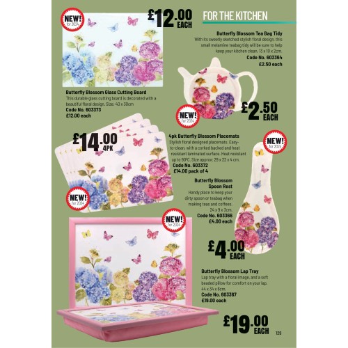 603373 Butterfly Blossom Cutting Board