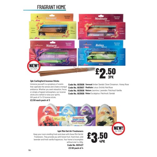 603608 3pk Carlingford Incense Sticks Nature