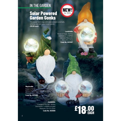 603088 Solar Powered Garden Gonks - Wayfoodle