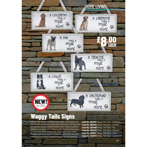 602970 Waggy Tails Signs - Frenchie