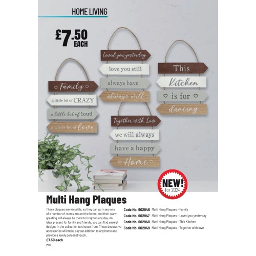 602946 Multi Hang Plaque - Family