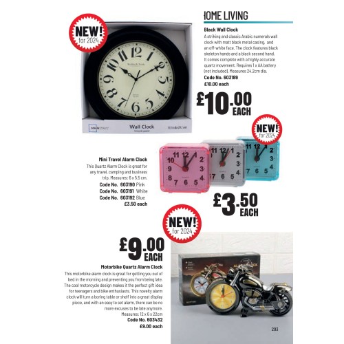 603432 Motor Bike Quartz Alarm Clock