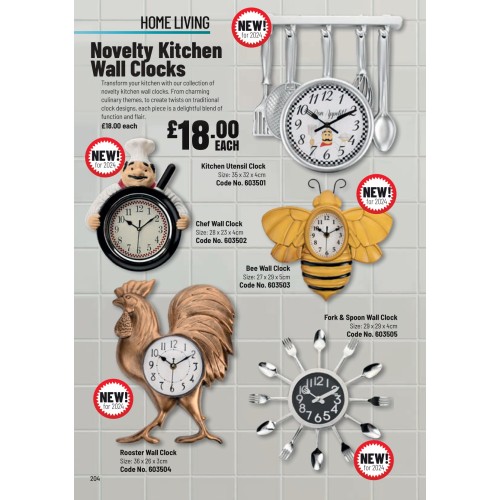 603501 Kitchen Utensil Clock