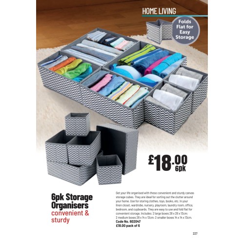 602047 6pk Storage Organisers