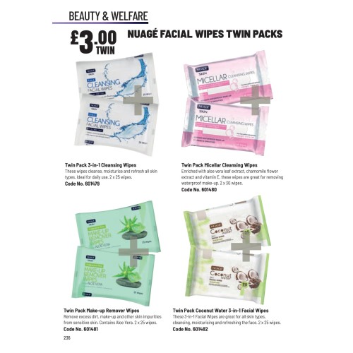 601481 Nuage Aloe Cleansing Facial Wipes