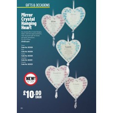 602930 Mirror Crystal Hanging Heart - Family