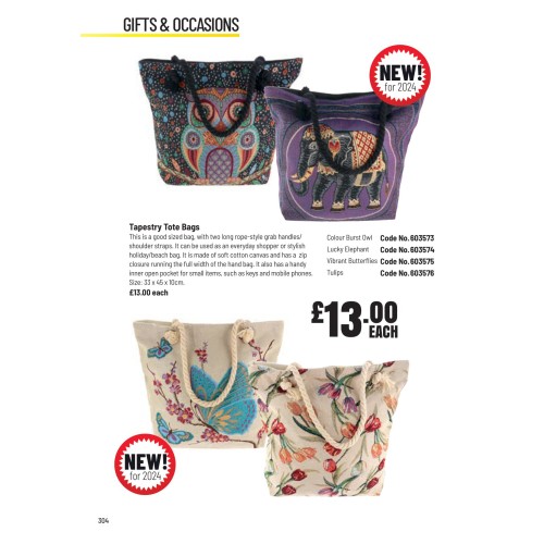 603575 Tapestry Tote Vibrant Butterflies