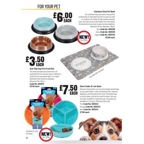 603241 Anti-Slip Dog Print Food Mat