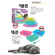 603293 Cat Litter Tray with Scoop Pink 