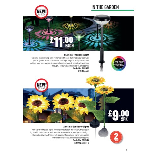 603534 2pk Solar Sunflower Lights