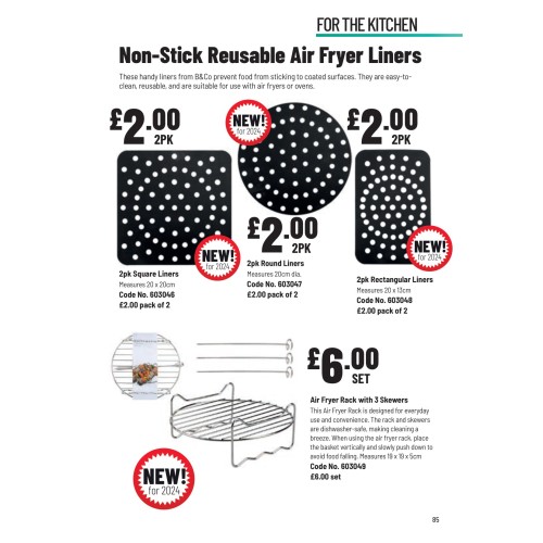 603049 Air Fryer Rack with 3 Skewers