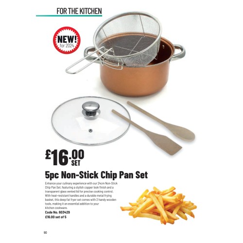 603429 5pc Non Stick Chip Pan Set