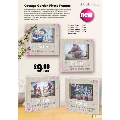 701167 Cottage Garden Photo Frame -Sister