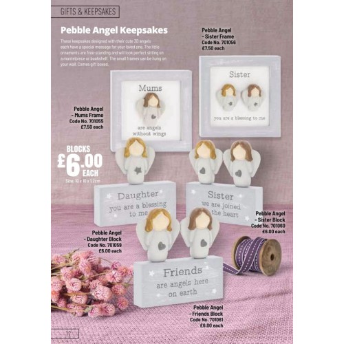 701062 Pebble Angel Tealight Holder- Home 