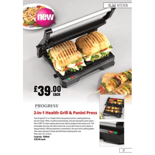 701040 Progress Health Grill & Panini Press