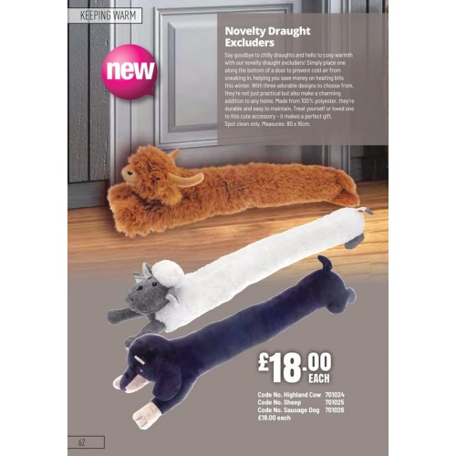 701026 Novelty Draught Excluders - Sausage Dog