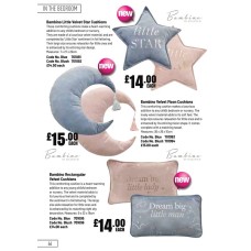 701091 Bambino Little Velvet Star Cushion - Blue