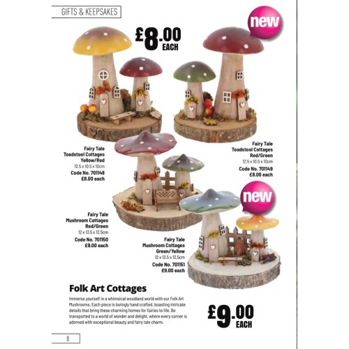 701150 Folk Art Mushrooms Medium Red