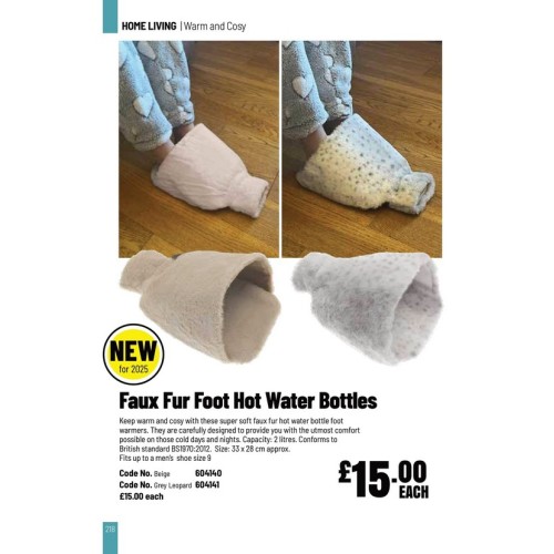 604140 Faux Fur Foot Warmer Beige