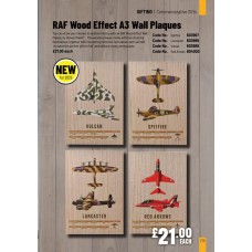 603997 RAF Wood Effect A3 Wall Plaques - Spitfire