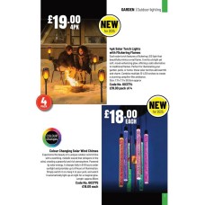 603774 4pk Solar Torch Light with Flickering Flame