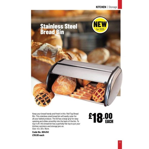 604341 Stainless Steel Bread Bin