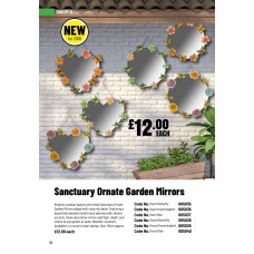 605035 Sanctuary Ornate Garden Mirrors - Heart Butterfly