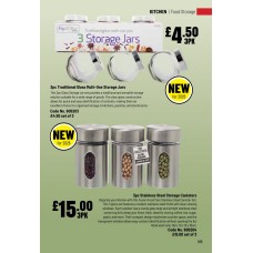 605203 3pc Traditional Glass Multi-Use Storage Jars