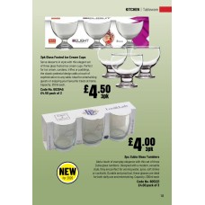 603945 3pc Glass Footed Ice Cream Cup