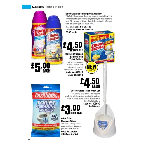 603539 Elbow Grease Foaming Toilet Cleaner - Lemon