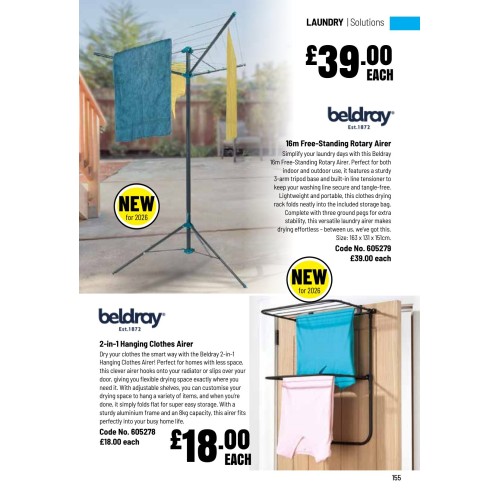 605278 2 in 1 Hanging Clothes Airer