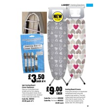 605290 Ironing Board Covers  - Grey Hearts