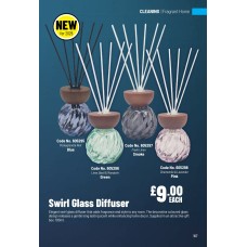 605295 Swirl Glass Diffuser - Blue