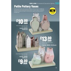 605304 Petite Pottery 4 Stem Flat Vases
