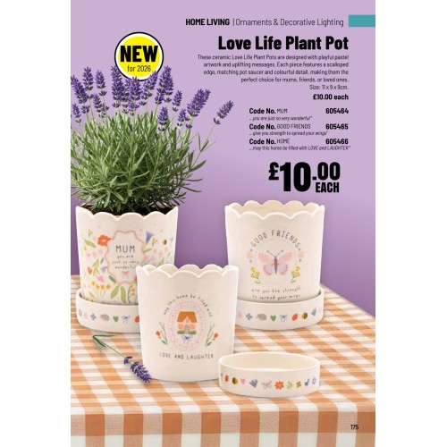 605464 Love Life Plant Pot - Mum