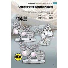 605474 Chrome Plated Butterfly Plaques - Mum