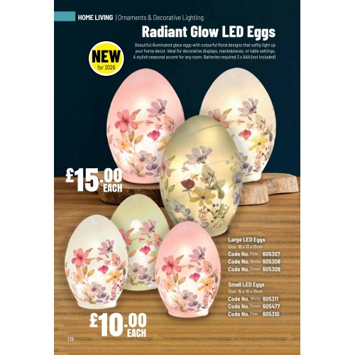 605477 Spring Glow LED Eggs - Small Green