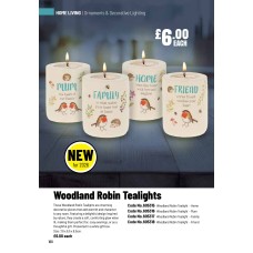 605315 Woodland Robin Tealight  - Home