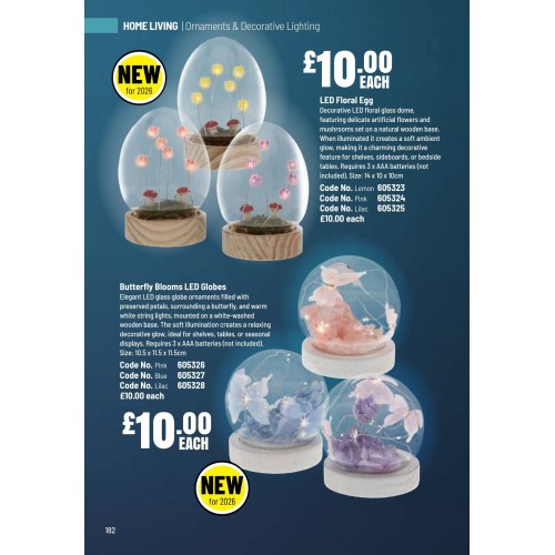 605328 Butterfly Blooms LED Balls - Lilac
