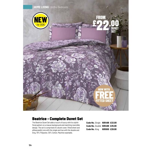 605500 Beatrice - Complete Duvet Set - King